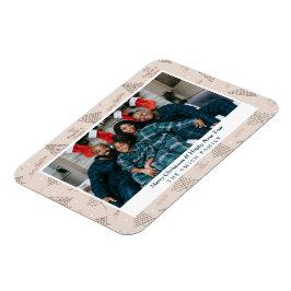 Elegant Blush Pink Weihnachtsgrüße mit Foto Magnet