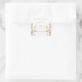 Elegant Blush Pink Wild Flower Wedding Calendar Quadratischer Aufkleber (Tasche)