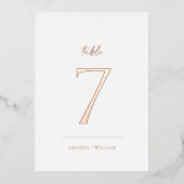 Elegant Blush Real Foil Table Number Card Folieneinladung (Vorderseite)