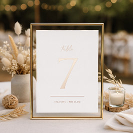 Elegant Blush Real Foil Table Number Card Folieneinladung