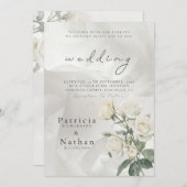 Elegant Blush Rose Floral Frame Wedding Einladung (Vorne/Hinten)