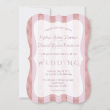 Elegant Blush Rose Gold Stripes Geometric Wedding