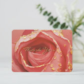 Elegant Blush Rose & Gold Thank You Card Dankeskarte (Stehend Vorderseite)