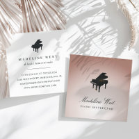Elegant Blush Rose Piano Instructor Music Teacher