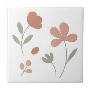 Elegant Blush & Sage – Minimalistische Küchenflies Fliese