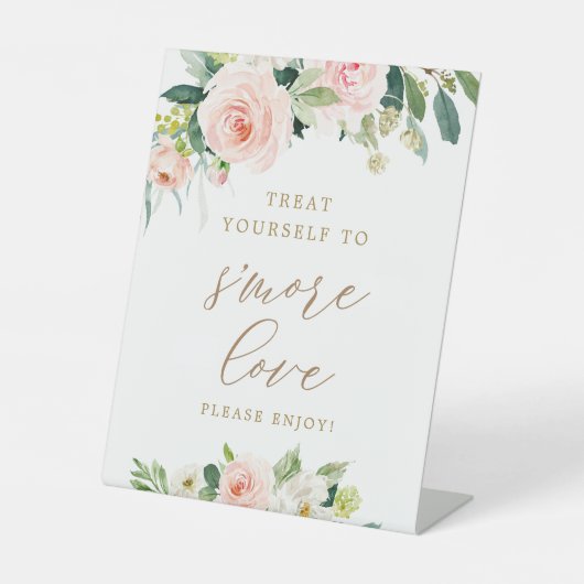 Elegant Blush S'more Liebe Mehr Bar Sockelschild (Vorderseite)