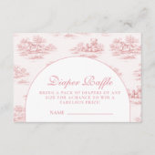 Elegant Blush Toile Baby Shower Diapper Raffle Begleitkarte (Vorderseite)