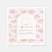 Elegant Blush Toile Baby Shower Serviette (Vorderseite)