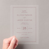 Elegant Blush Wedding Invitation Acryleinladungen (Insitu (Handheld))