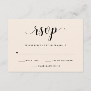 Elegant Blush Wedding RSVP Karte