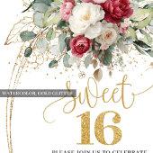 Elegant Blush White Greenery Sweet 16 Birthday  Einladung