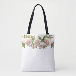 Elegant Blushing Ivory Peach Pink Roses Tasche