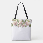 Elegant Blushing Ivory Peach Pink Roses Tasche (Rückseite)