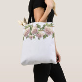 Elegant Blushing Ivory Peach Pink Roses Tasche (Von Nahem)