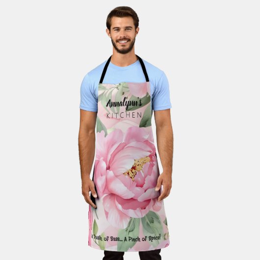 ELEGANT BLUSPINK ROSE BOTANISCHE SCHÜRZE (Getragen)