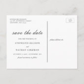 Elegant Blütengrün Save the Date Ankündigungspostkarte (Rückseite)