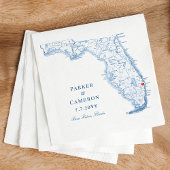 Elegant Boca Raton Florida Map Wedding Serviette