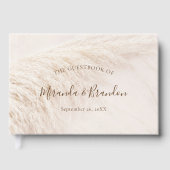 Elegant Bohemian Pampas Grass Wedding Gästebuch (Vorderseite)
