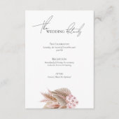 Elegant Bohemian Pampas Grass Wedding Website Begleitkarte (Vorderseite)