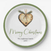 Elegant Bohemian Pine Wreath Festive Holiday Plate Pappteller (Vorderseite)