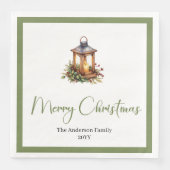 Elegant Bohemian Rustic Christmas Lantern Napkins Serviette (Vorderseite)