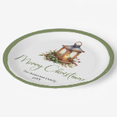 Elegant Bohemian Rustic Christmas Lantern Plates Pappteller (Schrägansicht)