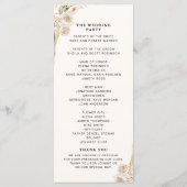 Elegant Bohemian Wedding Featuring Yellow and Beig Programm (Rückseite)