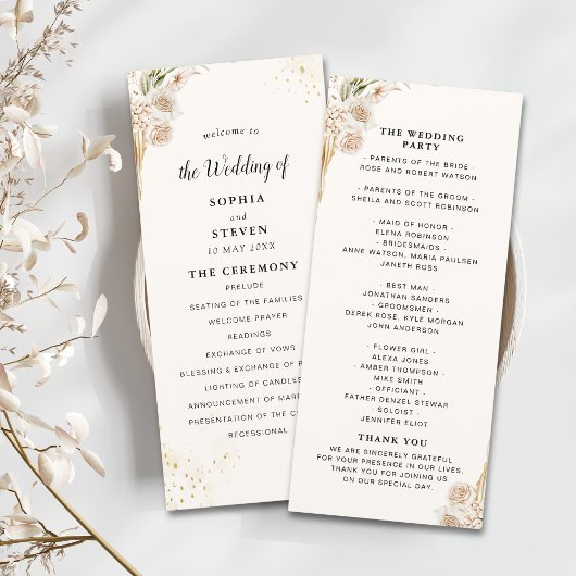 Elegant Bohemian Wedding Featuring Yellow and Beig Programm