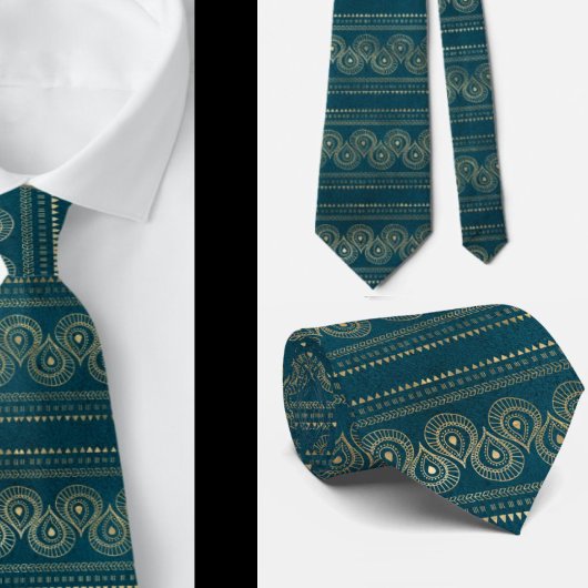 Elegant Bohemisch Boho Abstrakt Aquamarin Neck Tie Krawatte