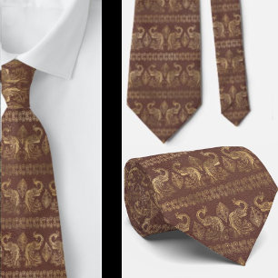 Elegant Bohemisch Boho Rose Gold Peacock Neck Tie Krawatte