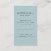 Elegant Bohemisch Floral Monogram Blue Visitenkarte (Rückseite)