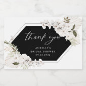 Elegant Bohemisch Floral Vielen Dank Schaumweinetikett (Einzelnes Label)