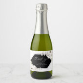 Elegant Bohemisch Floral Vielen Dank Schaumweinetikett (Vorderseite)