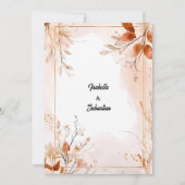 Elegant Bohemisch mit Watercolor Florals und Gold Einladung (Rückseite)