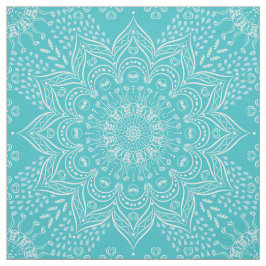 Elegant Boho Aquamarin Blue Mandala Stoff