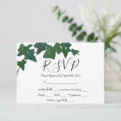Elegant boho Aquarell Green English Ivy RSVP Karte (Stehend Vorderseite)