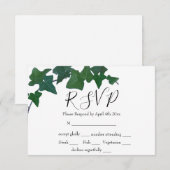 Elegant boho Aquarell Green English Ivy RSVP Karte (Vorne/Hinten)