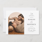 Elegant Boho Arch Classic Typografy Foto Wedding Einladung (Vorderseite)