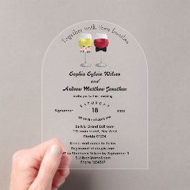 Elegant Boho Arch Couple Wine Wedding Acryleinladungen