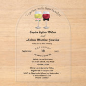 Elegant Boho Arch Couple Wine Wedding Acryleinladungen (Vorderseite)