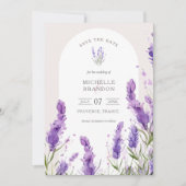 Elegant Boho Arch Wildblume Lavender Purpl Summer Einladung (Vorderseite)