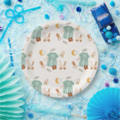 Elegant Boho Baby Girl Clothes Baby Shower Pappteller (Party)