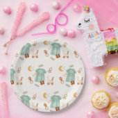 Elegant Boho Baby Girl Clothes Baby Shower Pappteller (Party)