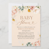 Elegant Boho Baby Shower Einladung (Vorderseite)