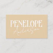 Elegant Boho Beige Neutral QR Code Minimal Modern Visitenkarte (Vorderseite)