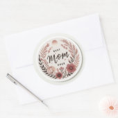 Elegant Boho Best Mom Ever Sticker - Pink Floral W (Umschlag)