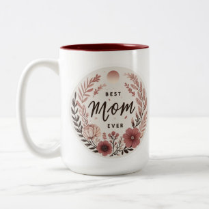 Elegant Boho Beste Mutter Ever Sticker - Pink flor Zweifarbige Tasse