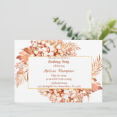 Elegant Boho Birthday Einladung (Stehend Vorderseite)