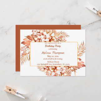 Elegant Boho Birthday Einladung