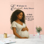 Elegant Boho Black Mom to be Baby Shower Acrylschild (Hochzeit)